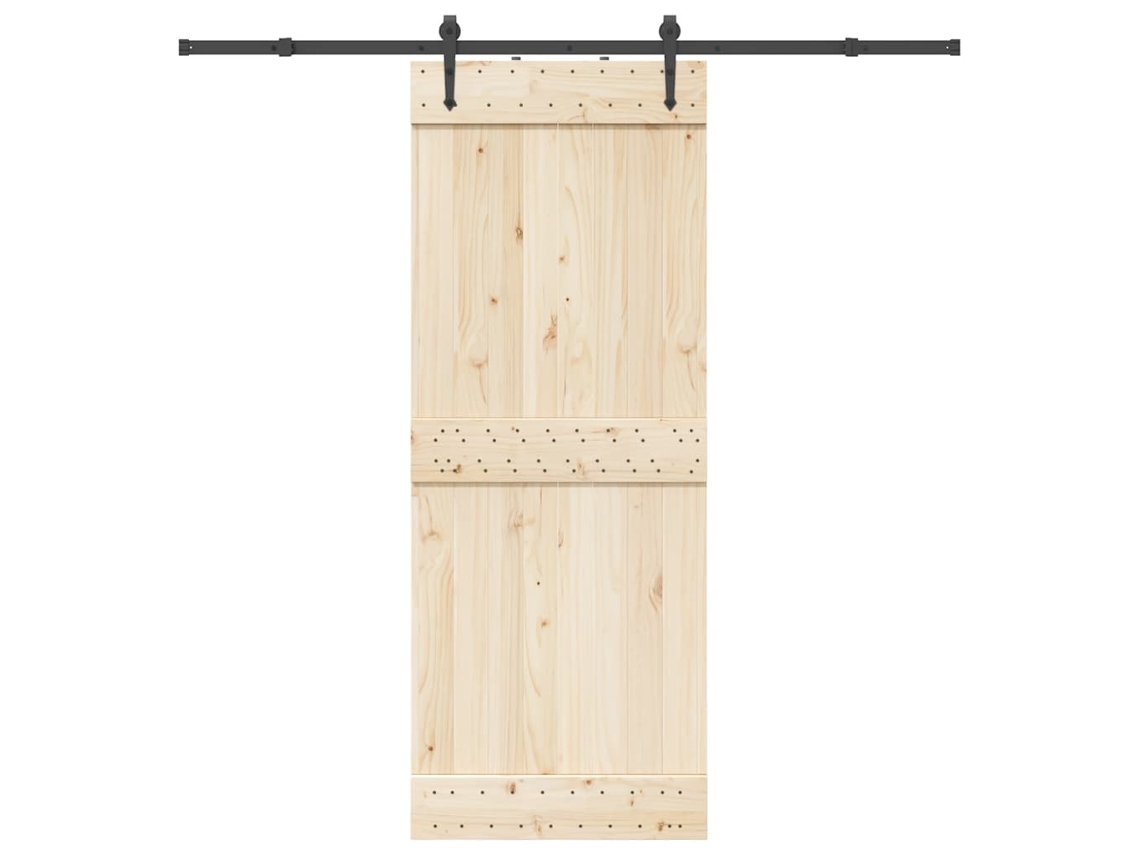 Vidaxl Kit De Ferragens Para Porta Deslizante 213,5 Cm Aço Preto