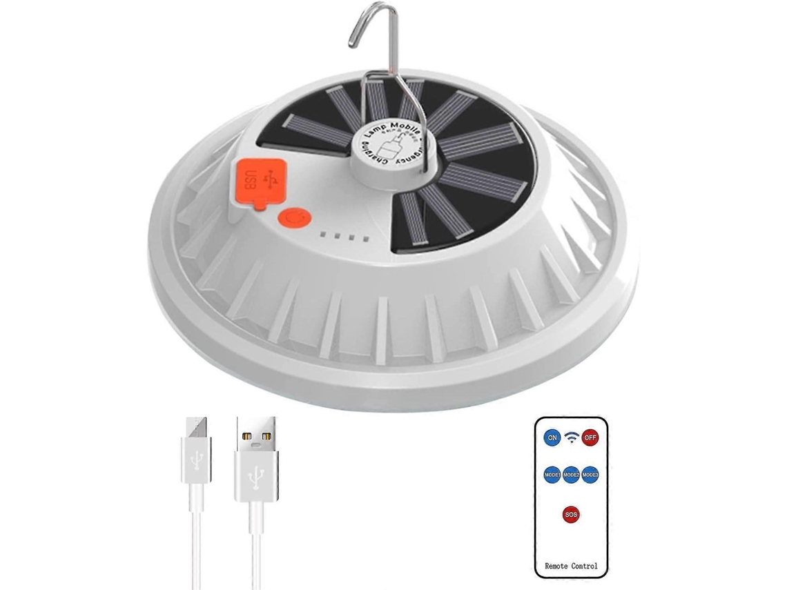 Lanterna Solar Led Para Acampamento, Lanterna Portátil À Prova Dágua Recarregável Via Usb Com Controle Remoto E Carregador Portátil. Olysi Shop