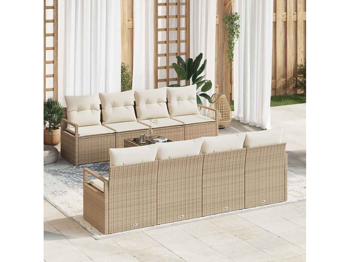 Vidaxl Conjunto De Sofá De Jardim 9 Unid. 8-número De Lugares
