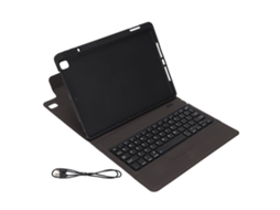 Capa de couro para tablet iOS 10.2/10.5 polegadas, com slot para caneta e teclado, preta | S/MARCA