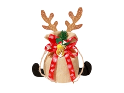 Sacola de Natal Apple para Presentes, com Chifre e Bola Grande, Cáqui LAXISCREED