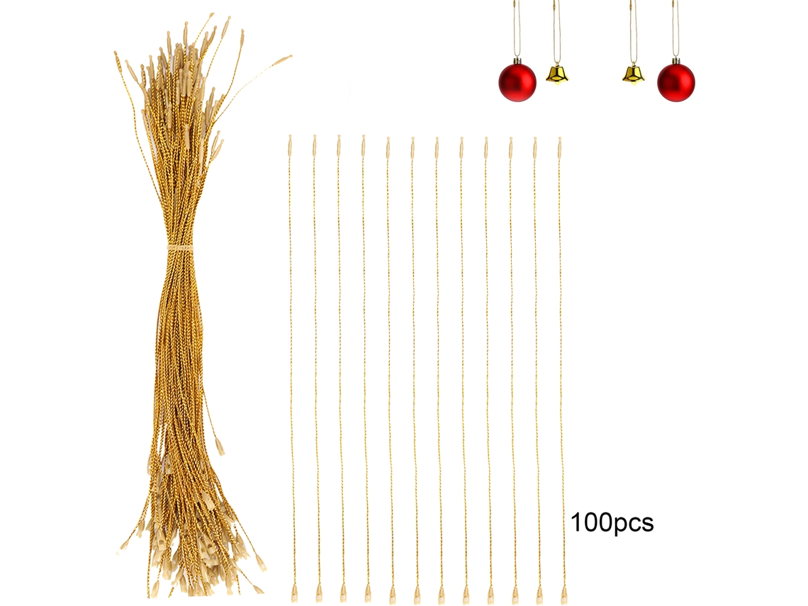 Laxiscreed Cordões De Natal Com Fios Ouro E Prata, 20cm, Pack De 100 Peças Para Decoração Festiva