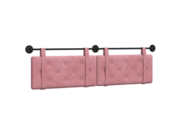 Conjunto 1 Cabeceira Suspensa Vidaxl Rosa Veludo (190 X 55 X 5 Cm)