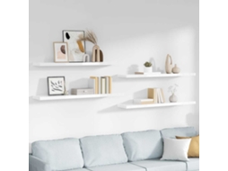 Vidaxl Prateleiras De Parede Suspensas 4 Pcs 120x23,5x3,8cm Mdf Branco