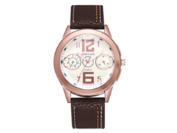 Relógio de Pulso Masculino com Cinta de Couro Pu de Couro Quartz Marrom Escuro