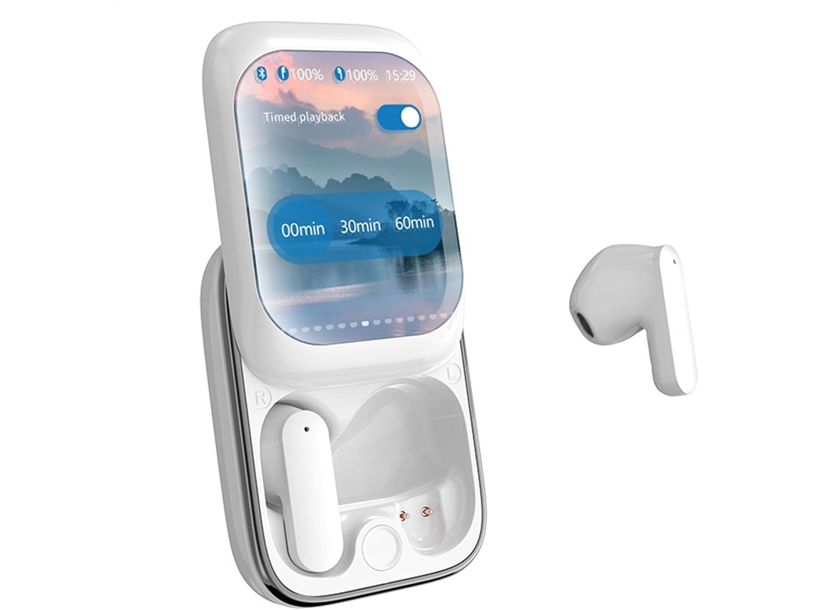 Fones De Ouvido Sem Fio Com Tela Sensível Ao Toque Colorida E Cancelamento Ruído