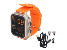 Relógio N22 2 em 1 EOOCOO (com fones, passo, laranja)
