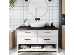 Vidaxl Bancada P/ Wc 100x50x(2-6)cm Madeira Tratada Maciça Castanho