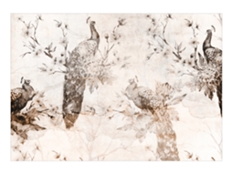 Papel de Parede ARTGEIST Peacocks in Delicate Beige (196x140)