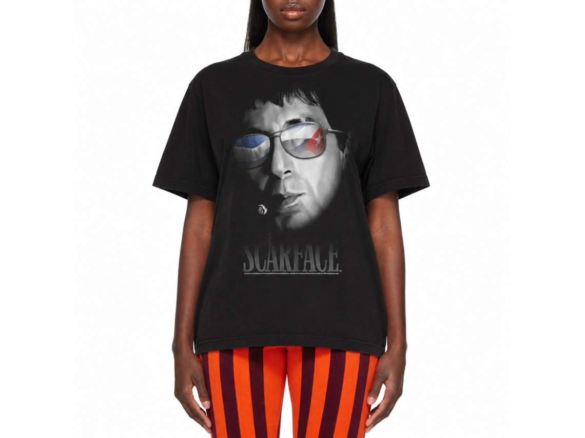 Rockinstone Scarface Movie Cuban Aviators Black Adult T-shirt Size:m
