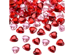 400 Corações De Acrílico Vermelho E Rosa, Decoração De Mesa Para Dia Dos Namorados E Casamento
