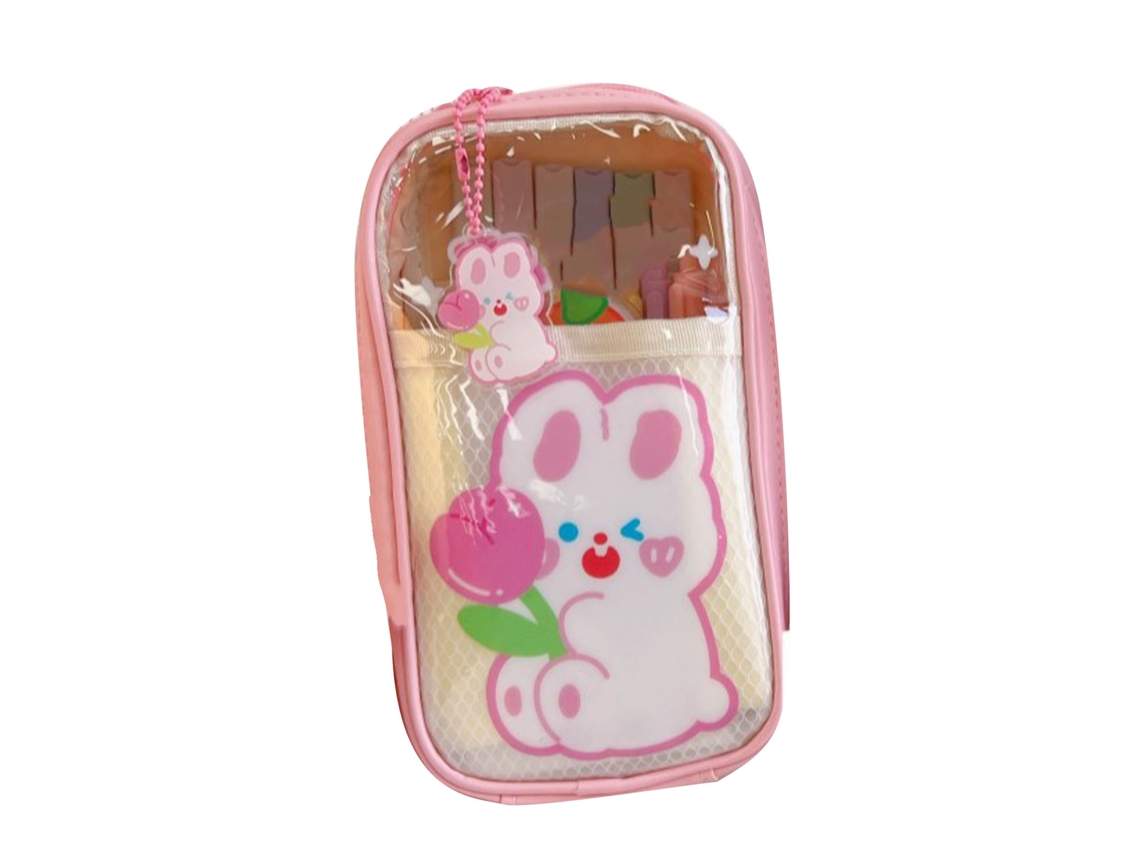 Estuche Lápices Infantil Transparente Pvc Cartoon Patrón Cute Organizador Escolar Impermeable