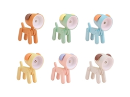 2026 linjou 6pcs Lâmpada de Mesa com Suporte para Telefone em Forma de Cão Luz Noturna Ajustável Azul
