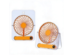Ventoinha de Mesa Portátil HENTEN HOME recarregável USB, 3 velocidades, laranja