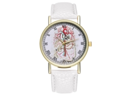 Reloj Analógico Unisex De Cuero Pu Para Parejas Estudiantes (blanco)