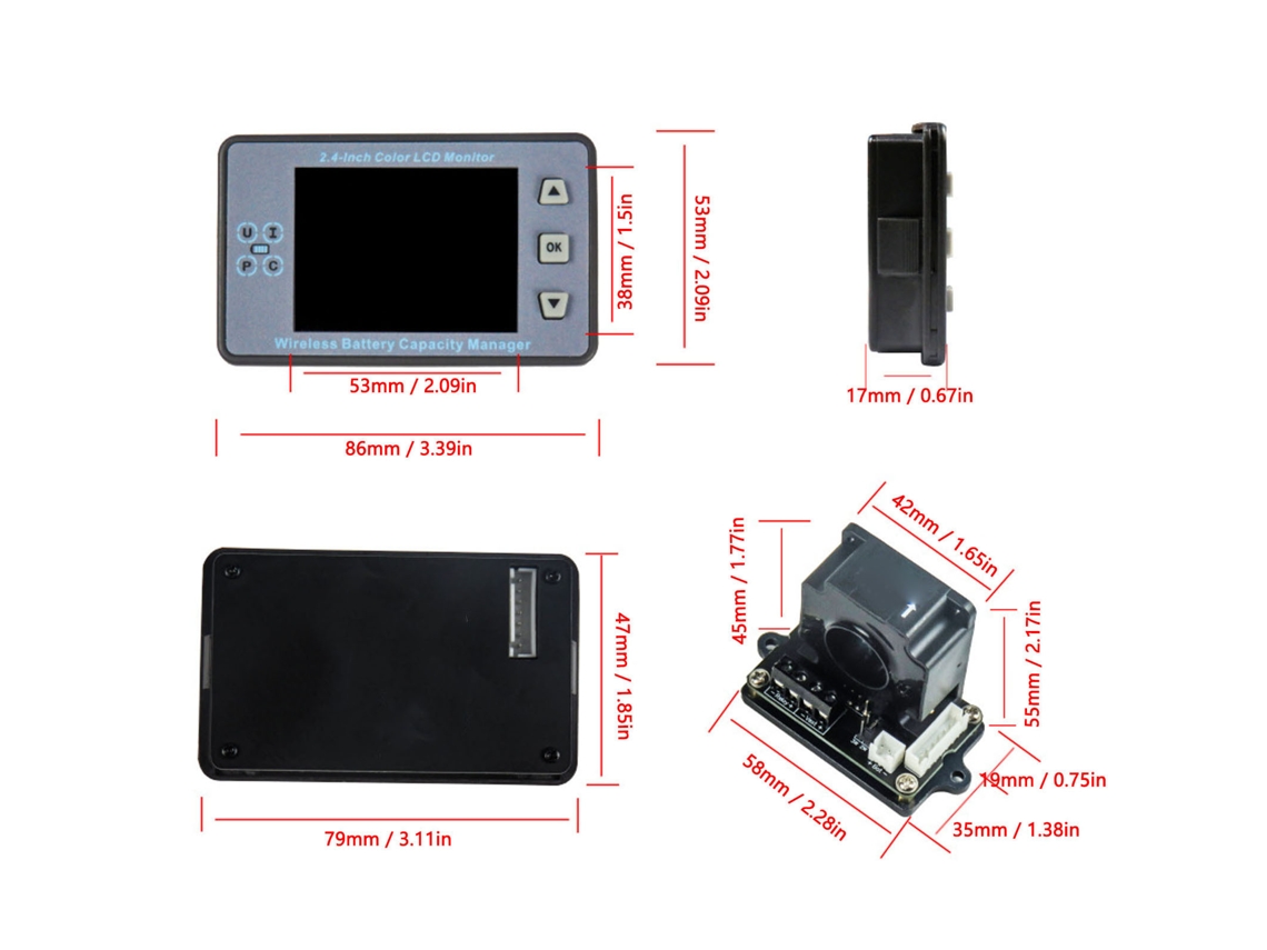 Laxiscreed Monitor De Bateria Inteligente Bluetooth Com Hall E Medição Coulomb Por Fiação