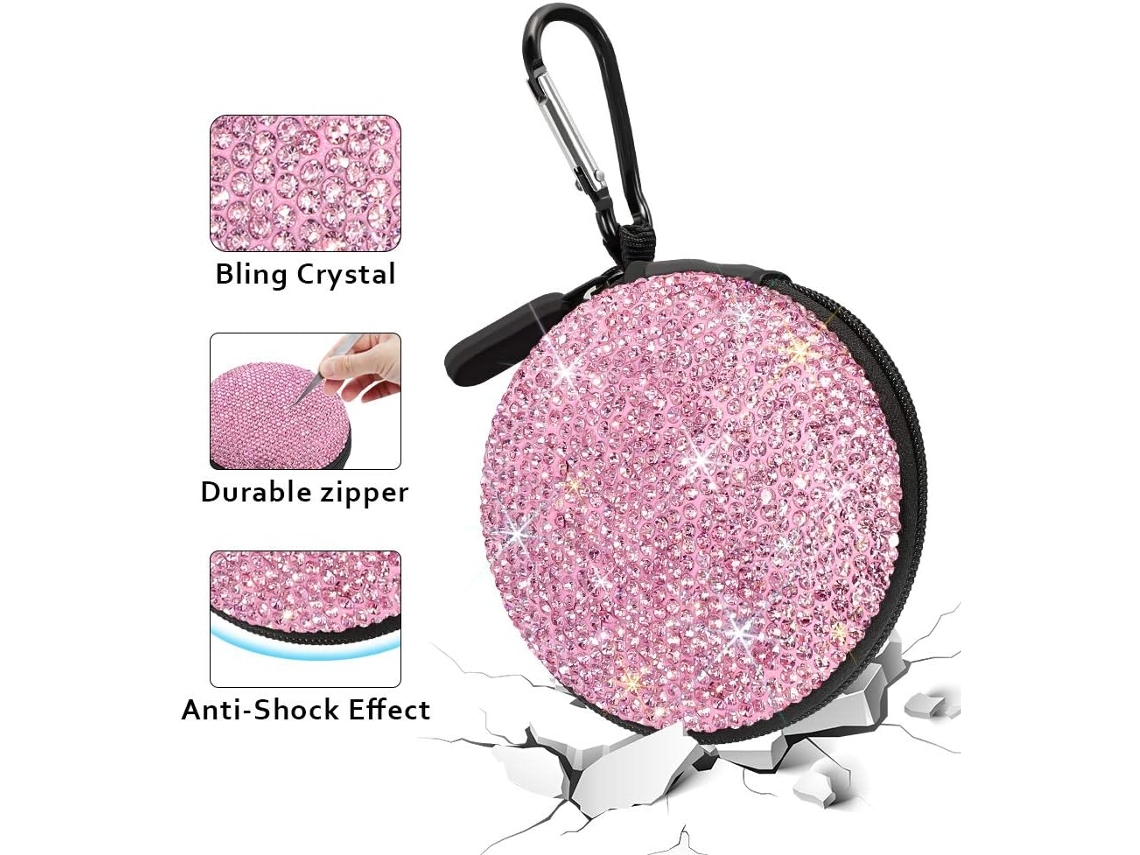 Estojo Para Fones De Ouvido, Protetores Auriculares, Pequeno Estojo De Transporte, Strass Brilhante, Cristal Brilvibera