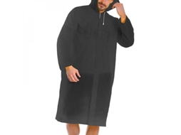 2026 impermeável Eva Reutilizável para Adultos com Capuz Abrigo de Chuva Poncho Leve e Durável Talla Única Negro