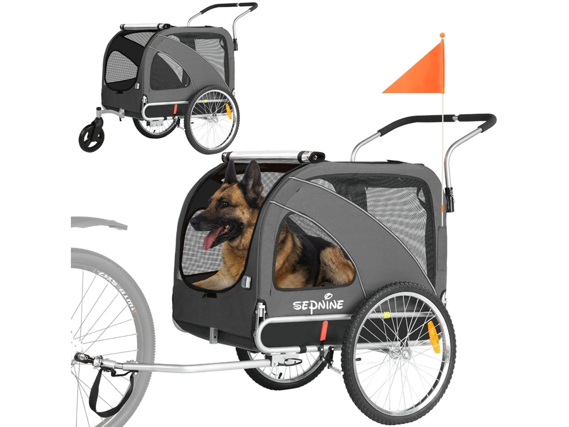 Trailer Pet SEPNINE 10202b Dobrável 40kg À Prova D'água 50cm Cinza