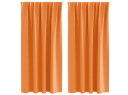 Maison Exclusive - Cortinas Blackout Com Argolas 2 Pcs Laranja 175 X 140 Cm