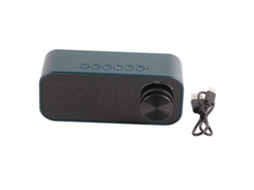 Vivavoz Bluetooth Mini Con Graves Potentes Reloj Despertador Dual Portátil Con Pantalla Led Azul