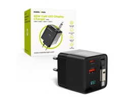 Carregador Gan 65 W para Usb c e Usb a, com Cabo Autoenrolável | MOBILE ORIGIN