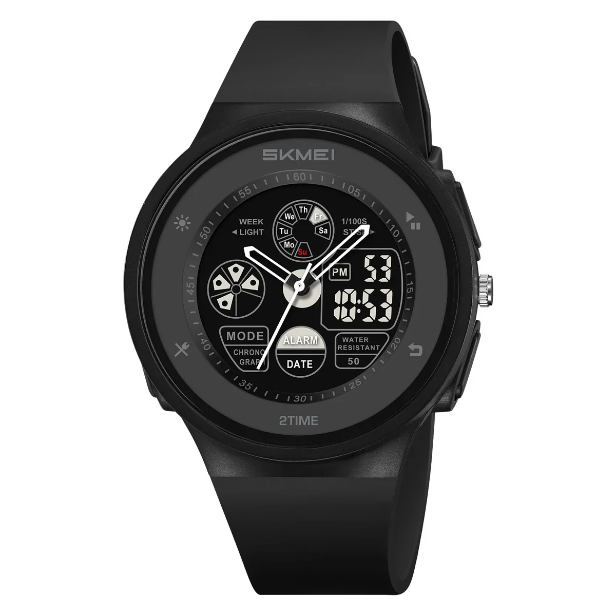 Relógio MDUG casual/formal com pulseira de couro, movimento de quartzo, caixa quadrada, dourado