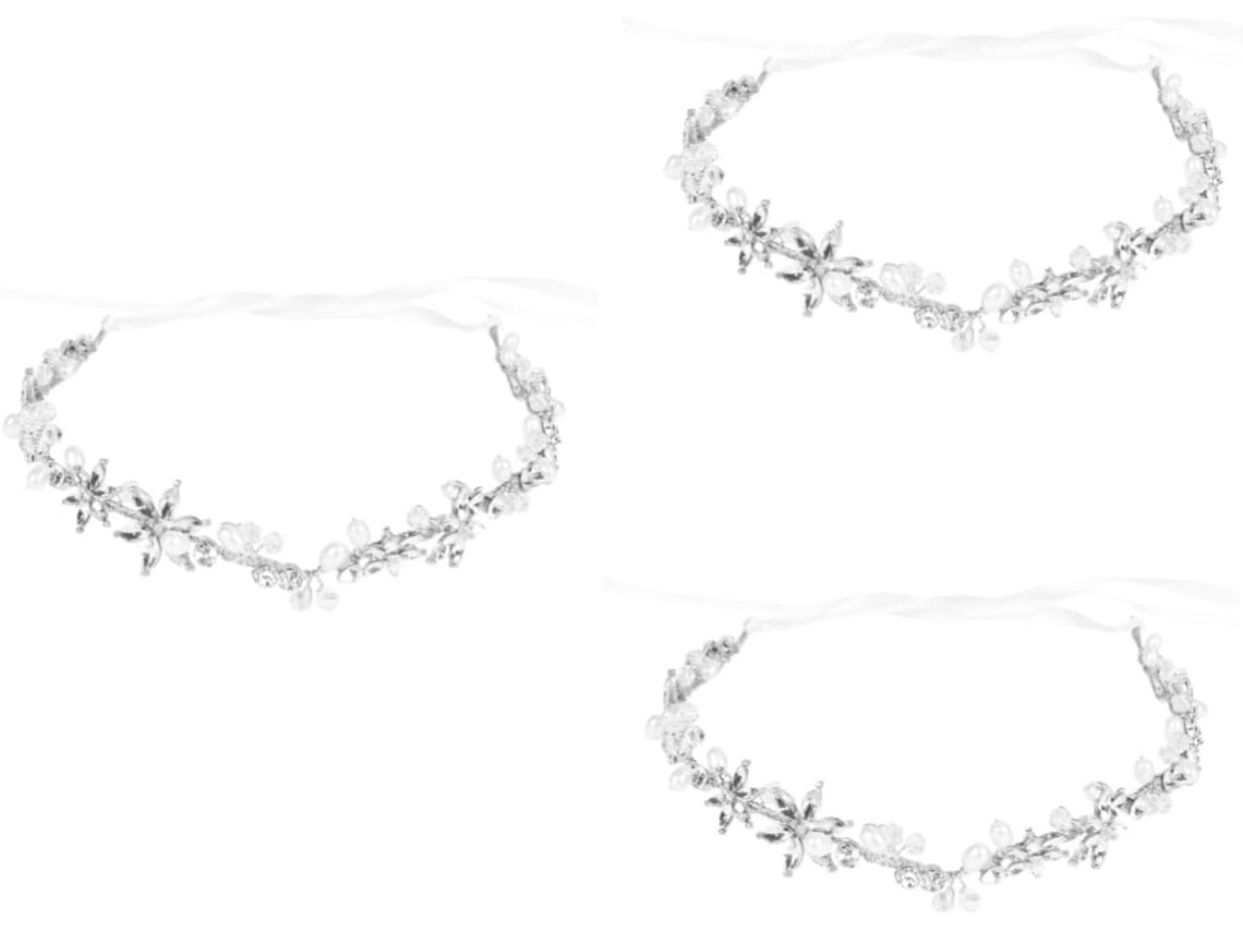 Conjunto De 3 Acessórios De Cabelo Modernos Para Noivas Com Strass Prateados, Ideais Para Casamentos E Noivados.
