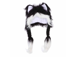 Gorro De Orelhas De Gato Feito À Mão Macio E Fluffy Para Cosplay, Dia De São Valentim E Natal Preto E Branco