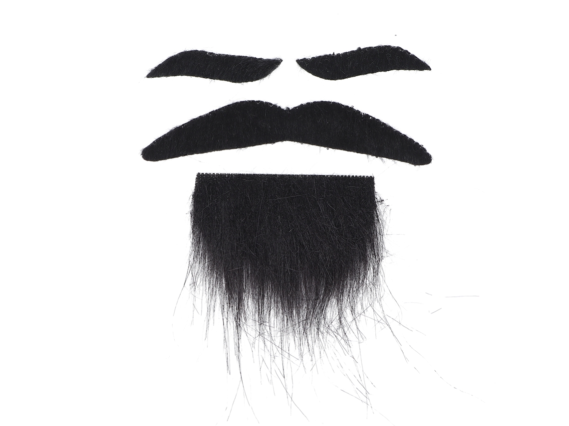 Fantasia de barba e bigode falsa 2026 para festa de Halloween com Sobrancelhas Autoadesivas Acessório