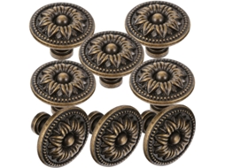 Conjunto De 8 Puxadores Redondos Vintage Housoutil Para Portas Armários, Cômodas E Gavetas