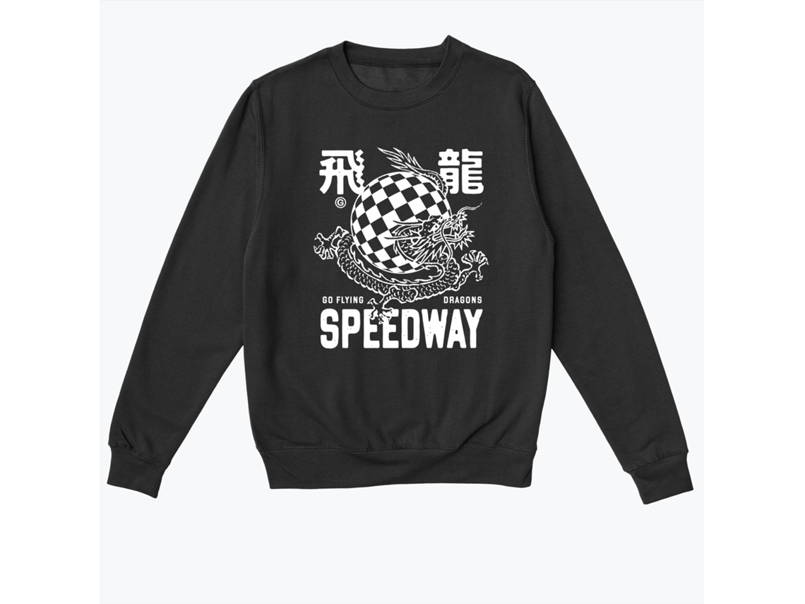 Unisex Flying Dragons Black Sweatshirt-s