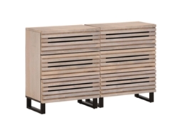 Vidaxl Aparadores 2 Pcs 60x34x75 Cm Madeira De Mangueira Maciça
