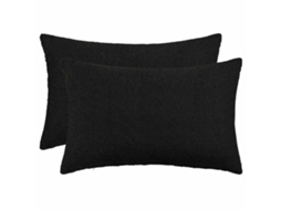 Vidaxl Capa Almofada 2 Pcs Heerlen Preto 50 X 75 Cm Bouclé