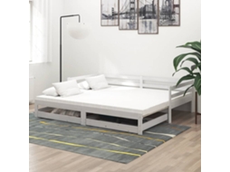 Vidaxl Estrutura Sofá-cama De Puxar 2x(90x200) Cm Pinho Maciço Branco