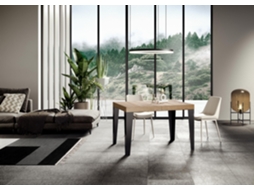 Mesa de Jantar Extensível 90X120/224 Cm Flame Carvalho Natural Quadro Antracite