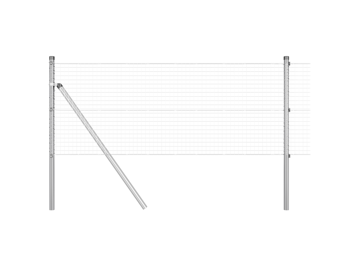 Conjunto 1 Poste De Cerca Vidaxl Prateado Aço (10 X 0,6 M)