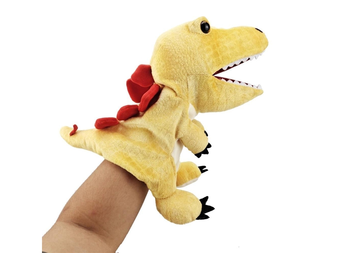 Primerox boneco de Mão Dinossauro Tyrannosaurus Pelúcia Macia 30cm Brinquedo de Role Play para Crianças
