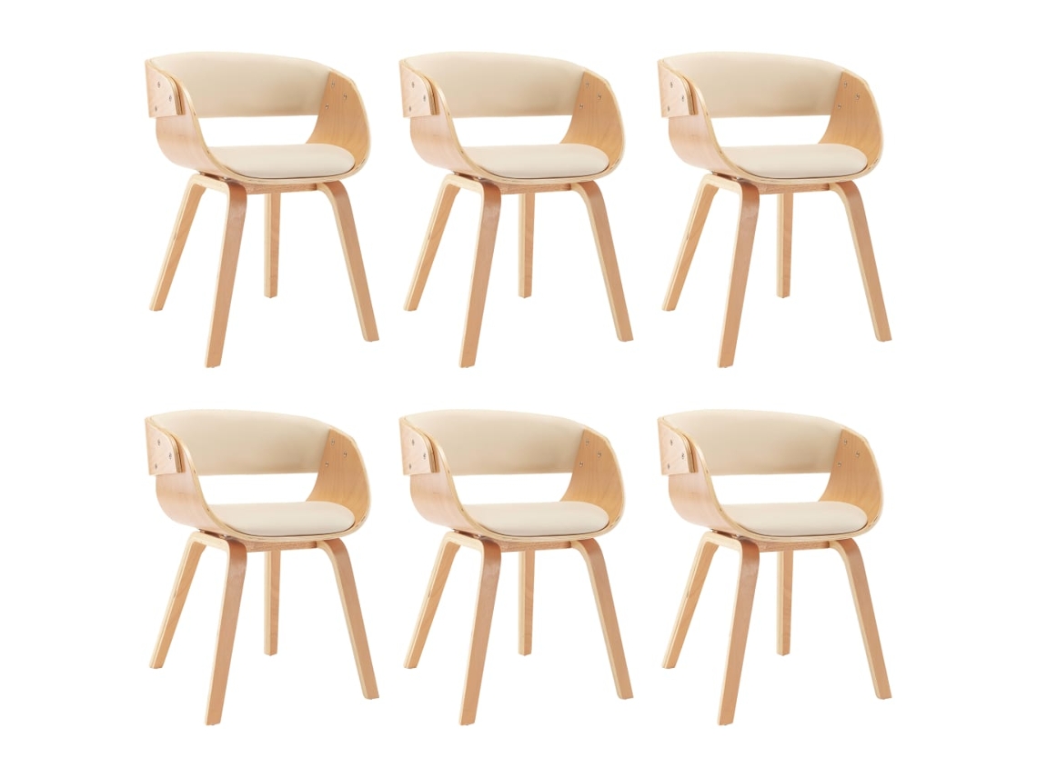 Dining Chair, Dining Chairs Vidaxl Creme Couro Artificial (n/a)