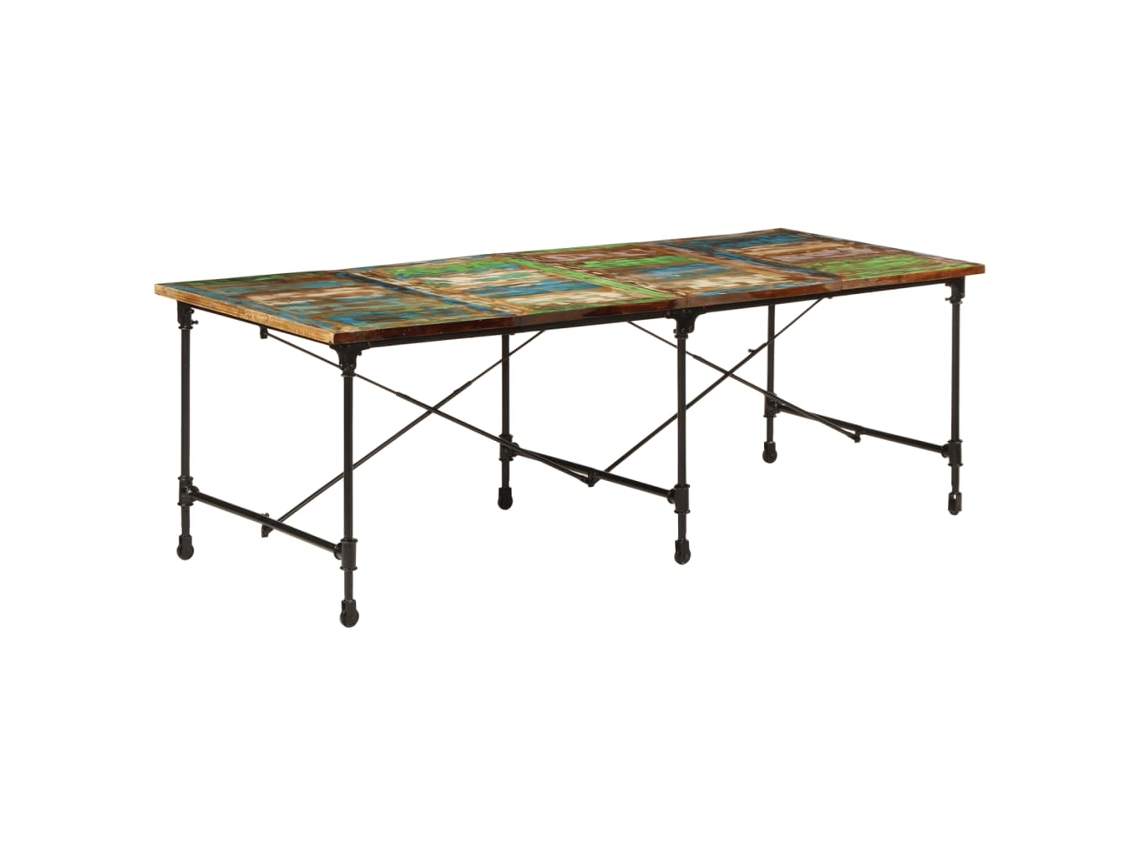 Vidaxl Mesa De Jantar 220x90x77 Cm Madeira Recuperada Maciça