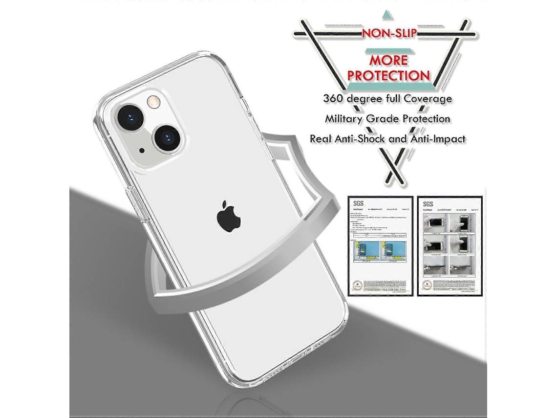 Capa Traseira Transparente De Pctpu Resistente A Choques Para Iphone 13 Mini De 5,4 Polegadas