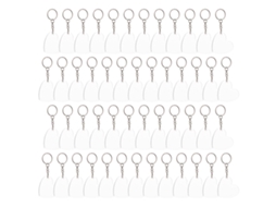 50pcs Portachaves De Acrílico Em Branco Coração E Círculo Transparente Para Projetos Diy E Manuais