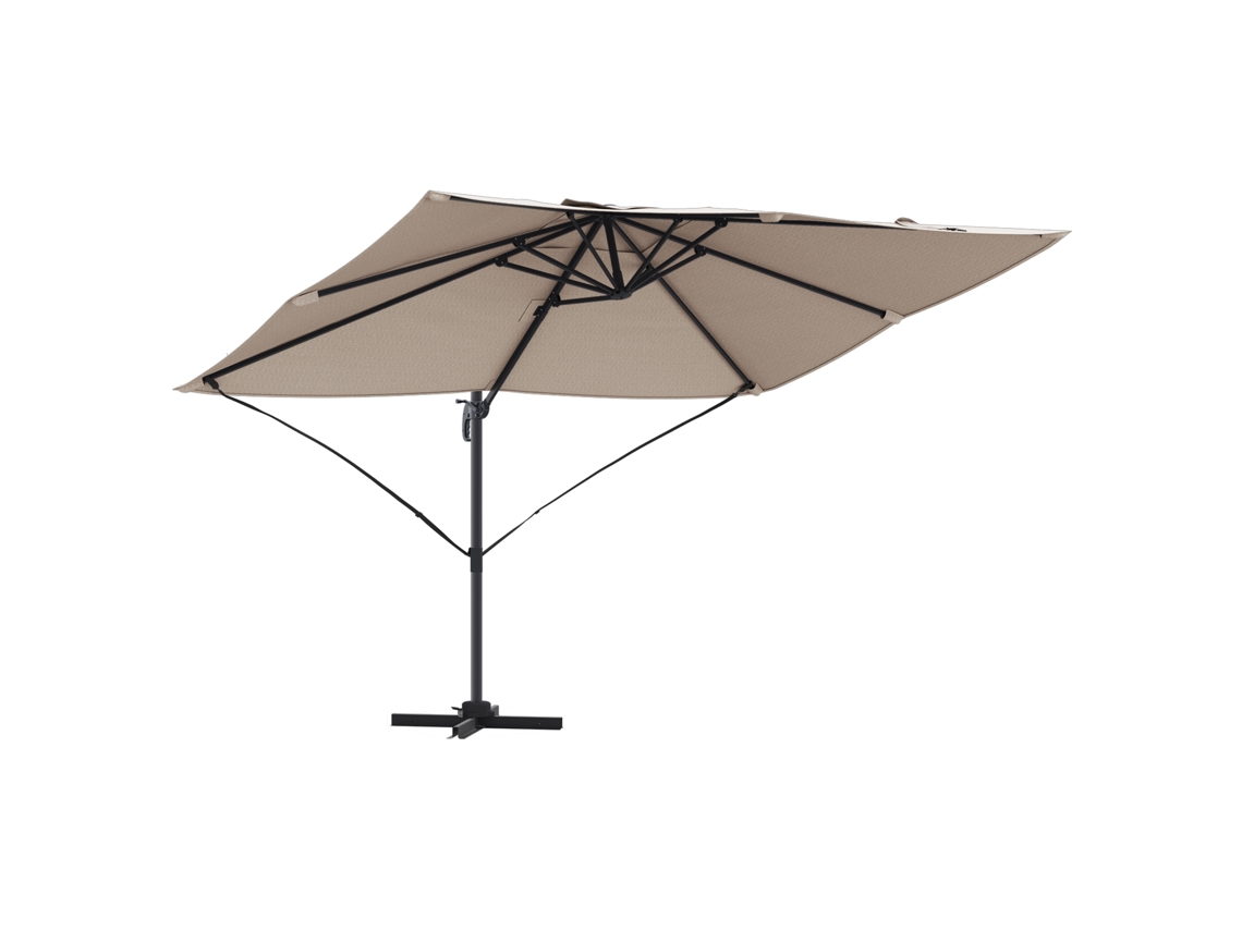 Conjunto 1 Guarda-sol Cantilever Vidaxl Castanho-acinzentado Poliéster (351 X 250 X 260 Cm)