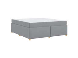 Conjunto 1 Cama Moderna Vidaxl Cinzento-claro Tecido (180 X 200 Cm)
