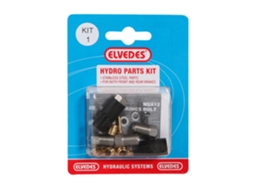 Kit adaptador hidráulico para travões dianteiros e traseiros em aço inoxidável ELVEDES 1 : M8 + M8
