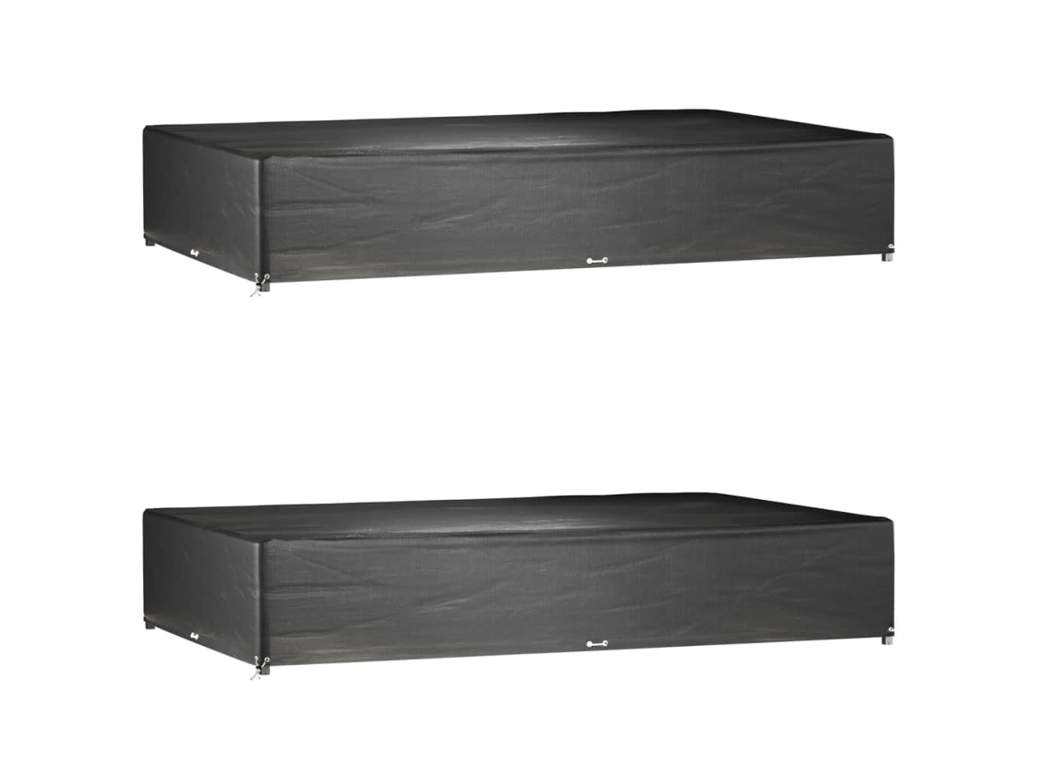 Vidaxl Capas P/ Mobília Jardim 2 Pcs 16 Ilhós 325x205x60 Cm Retangular