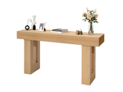 Mesa Consola Estilo Rústico Para Entrada Madeira Natural 160 X 35 X 85 Cm Vevor