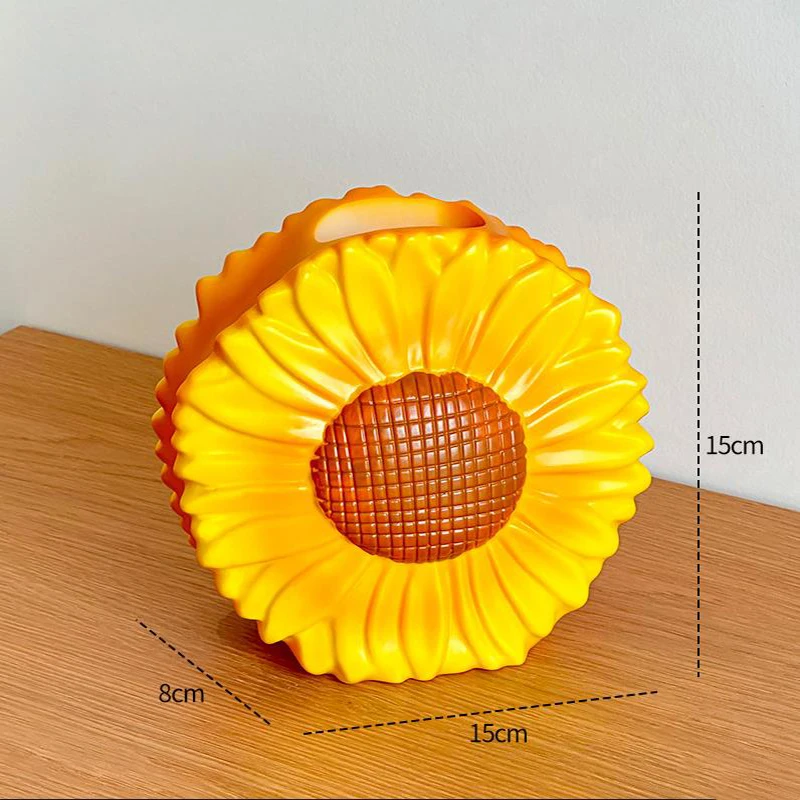 Vaso em Formato de Girassol, Arranjo Floral, Decoração de Mesa MDUG