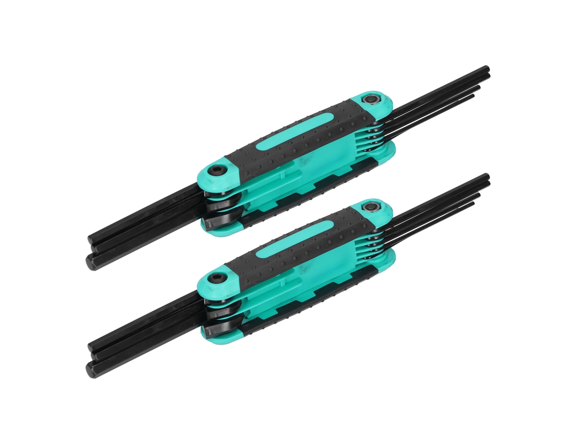 YURU 2pcs Chave Allen Dobrável 8 em 1 1.5 8mm Ferramenta de Mão Multifuncional para Apertar e Remover Parafusos