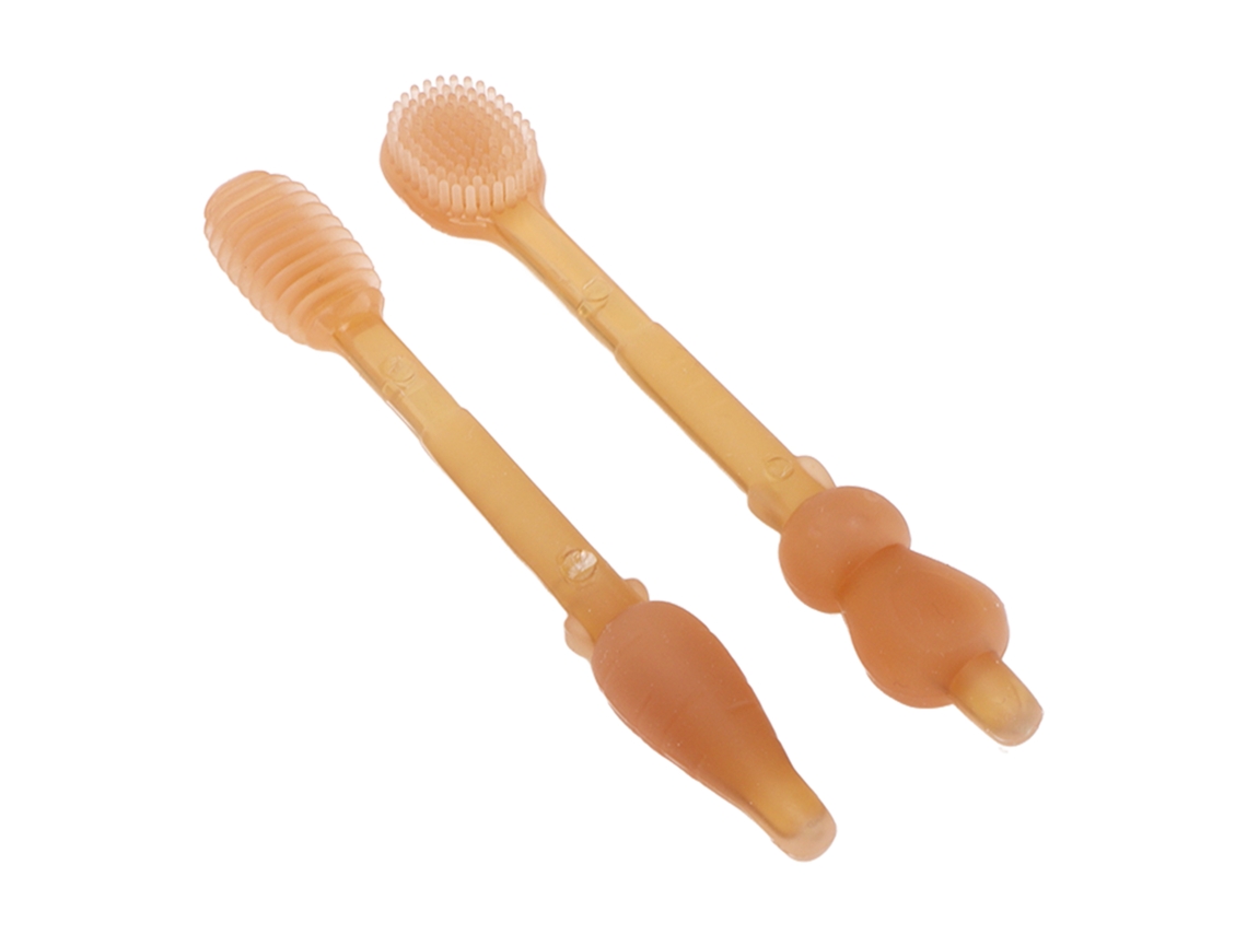 Primerox escova de Dentes para Bebê Conjunto de Dedo Silicone Escova Lingual Treinamento Infantil 0 18 Meses